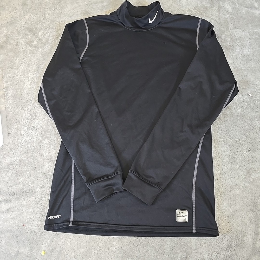 Nike Shirt Boys Large Black  Pro Combat Long Sleeve Sportswear Activewear Sports